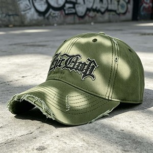Custom 6 panel Metal Logo Unstructured <b>Baseball</b> <b>Cap</b> Distressed Washed Hat - Product Image 1
