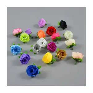 Artificial Flower Mini Rose Flower Head 1.18 Inches Silk Rose for Wedding flower wall decoration garland