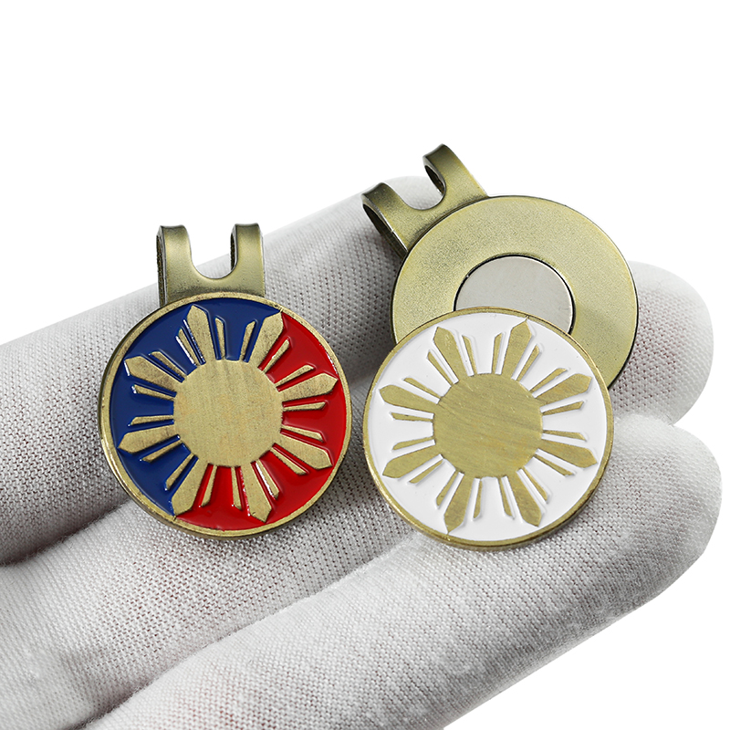 Brass Plated Golf Ball Marker Hat Clip