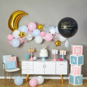 Conjunto de Decoração para Festa de Revelação de Gênero Menino ou Menina com Arco de Balões em Látex Azul e Rosa, Kit de Guirlanda de Balões para Chá de Bebê - Product Image 1