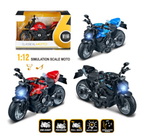Nueva Motocicleta de Carreras Ducati Street Fighter de Aleación a Escala 1:12 con Luces y Música, Juguete para Niños - Product Image 5