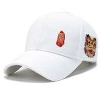 Gorra de pico de pato de estilo chino para hombres y mujeres, gorra de béisbol de moda y versátil, gorra de calle de baile de León