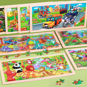 Puzzle Personalizzato da 72 Pezzi con Animali, <span class=keywords><strong>Giochi</strong></span> da Tavolo Educativi, Puzzle di Cartoni Animati con Dinosauri e Auto <span class=keywords><strong>per</strong></span> Bambini e Bambine - Product Image 2