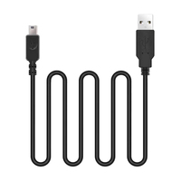 0.5M-5M USB 2.0 Male Ke 5pin Mini USB Pengisian Kabel Data Kabel untuk Go Pro PS3 Controller MP3 Pemain Dash Kamera GPS PVC Hitam
