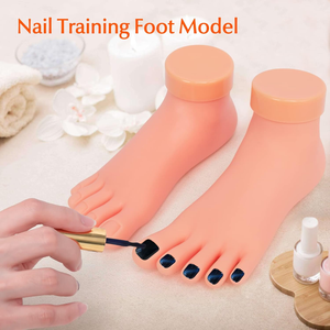 Modelo de práctica de manicura de un solo pie, entrenamiento de pedicura izquierdo y derecho realista, pantalla de entrenamiento de arte para pies, pie de silicona - Product Image 1