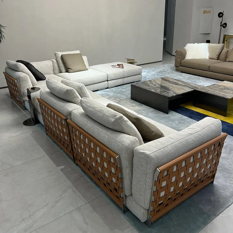 Luxus moderne Stoff Sofa Set Möbel italienisches Design hochwertige L-Form Wohnzimmer Sofas