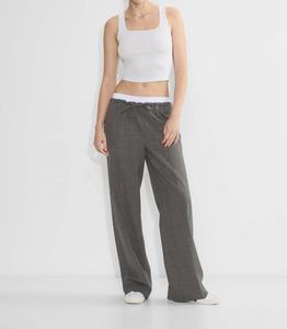 OEM Nouveau débardeur court de sport et de yoga pour femme, style décontracté et tendance, en coton côtelé, avec strass, coupe ajustée - Product Image 1