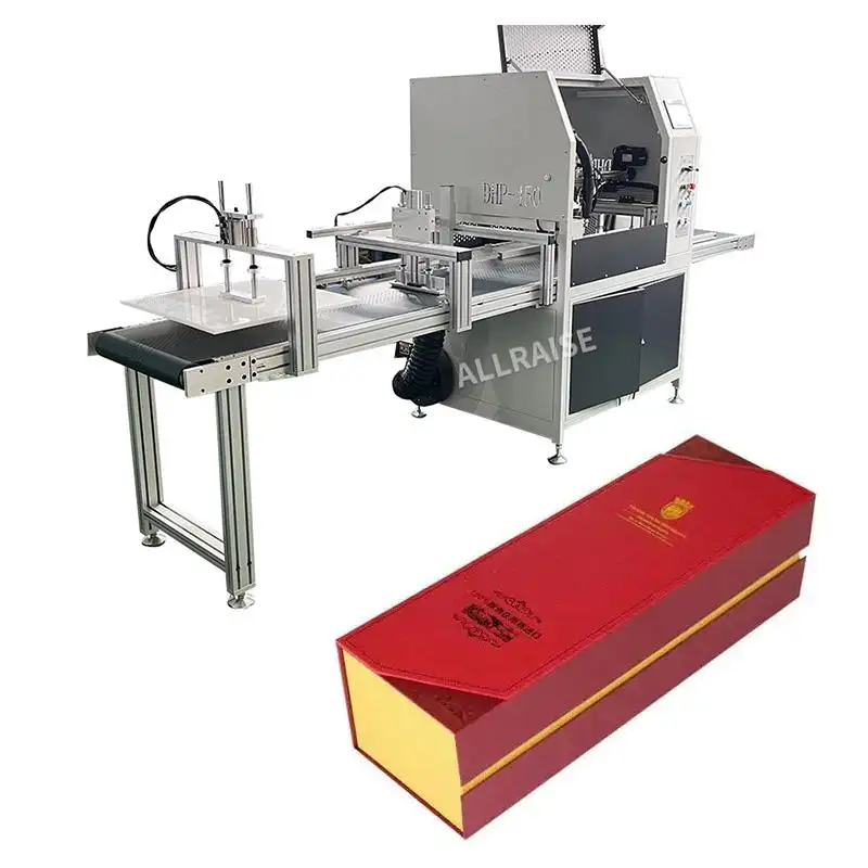 เครื่องประกอบกล่องกระดาษแข็งอัตโนมัติเครื่องทำเคสกล่องกระดาษแบบหนังสือ