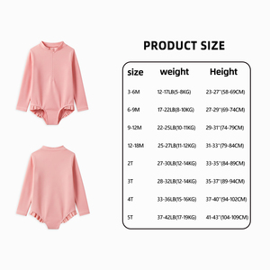 <span class=keywords><strong>Maillot</strong></span> de bain et bas de bain 2 pièces pour bébé fille, UPF 50, manches longues, doux et respirant - Product Image 4