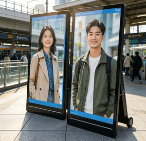 Machine publicitaire portable pour <span class=keywords><strong>le</strong></span> <span class=keywords><strong>golf</strong></span> <span class=keywords><strong>en</strong></span> extérieur, avec roues, affichage extérieur 10 heures, alimentée par batterie au lithium - Product Image 2