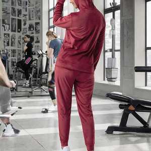 Ensemble de survêtement en velours à capuche avec fermeture éclair, deux pièces, pour jogging et détente décontractée - Product Image 3