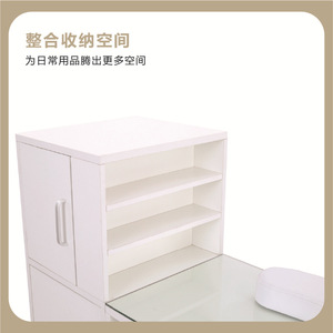 Mesa de Manicura Minimalista Blanca con Superficie de Vidrio y Soporte para Manos para Uso en Salón - Product Image 2