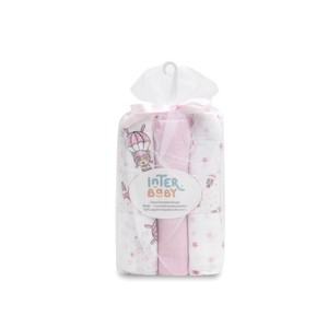 Fasce 80x 80-mod. PARACAIDISTA-PACK 3 in gruccia-rosa fasciatura mussola di cotone per neonati neonati e bambini - Product Image 1