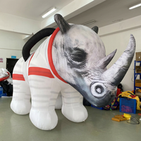 Figurine de rhinocéros gonflable personnalisée en PVC imprimé, réplique animale pour événements, décoration publicitaire