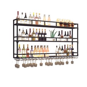 <strong>Wall</strong> Hanging Iron <strong>Wine</strong> <strong>Rack</strong> Modern Home Furniture for 20-29 Bottles Creative <strong>Wine</strong> Display Cabinet - Product Image 5