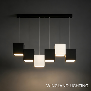 Lampada <span class=keywords><strong>a</strong></span> <span class=keywords><strong>Sospensione</strong></span> Minimalista Moderna <span class=keywords><strong>a</strong></span> Forma <span class=keywords><strong>di</strong></span> Cubo Magico, Lampadario <span class=keywords><strong>di</strong></span> <span class=keywords><strong>Design</strong></span> per Sala da Pranzo e Tavolo Bar - Product Image 1