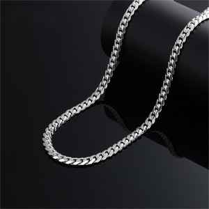 5mm Herren dicke Kette feine Hip Hop Schmuck Halsketten 925 Sterling Silber Curb Cuban Link Chain Halskette für Männer - Product Image 3