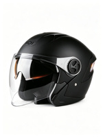 Casque de moto certifié 3C à double lentille avec feu arrière