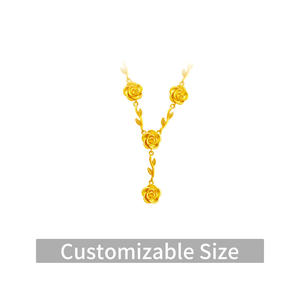 จี้สร้อยคอรูปดอกกุหลาบทองคำแท้ 24K <span class=keywords><strong>999.9</strong></span>  วัสดุปรับแต่งได้ ของขวัญวันวาเลนไทน์สุดโรแมนติกสำหรับเธอ - Product Image 1