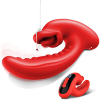 Zungen-Vibrator für Frauen 10 Vibrationsmodi 5 Leckmodi Wasserdicht USB Aufladbar Silikon Erotikspielzeug