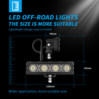 Lumière de travail LED de 6 pouces, 18W, 1050LM, faisceau blanc jaune, DRL, lumière de travail tout-terrain, IP68, étanche, Wrangler Bronco Tank 300