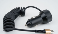 Chargeur de voiture 60W avec câble rétractable à ressort, charge rapide 20V, adaptateur secteur pour téléphone portable, fourni par le fabricant