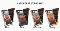 Protector de Pantalla para iPhone 18 Pro Max, Funda Magnética Metálica con Anillo de Soporte 360, Transparente, Anti-Caídas, Anti-Rayones, a Prueba de Golpes