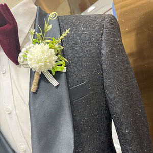 Set di abiti da uomo di moda per festa di nozze <span class=keywords><strong>pantaloni</strong></span> Slim Fit Blazer <span class=keywords><strong>pantaloni</strong></span> tre pezzi formale da ballo di lusso maschile abiti <span class=keywords><strong>eleganti</strong></span> - Product Image 4