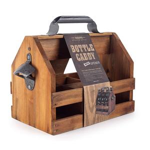 Porte-bouteille pliable en bois avec ouvre-bouteille, 6 paquets, porte-ours en bois, porte-boissons, porte-<span class=keywords><strong>vin</strong></span> pour fête de pique-nique - Product Image 1