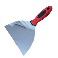 Couteau à mastic conique à lame en acier inoxydable avec poignée en plastique recouverte de caoutchouc antidérapant et bord de lame thermolaqué pour papier peint et peinture