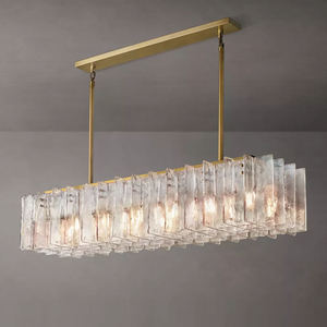 67" Large Rectangular Clear Glass Chandelier For Extra Long Dining Room Tables Luxury Italian High Quality Designer Chandelier - Product Image 2