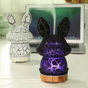 Black Crack Rabbit Ultraschall-Heim-Nachtlampen-Diffusor 100ml Ätherisches Öl Duft-Diffusor Aromatherapie-Gerät
