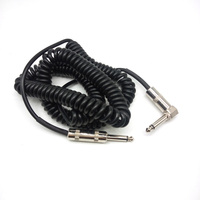 Câble de guitare enroulé 6,35 mm TS Mono 1/4 pouce, cordon d'instrument droit à angle droit 8 m pour guitare électrique et basse