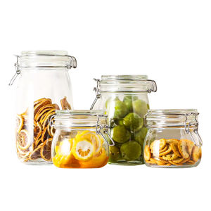 Barattolo di Conservazione in Vetro Moderno ed Ecologico, Design Flessibile con <span class=keywords><strong>Chiusura</strong></span> a Morsetto Metallico, Capacità 1L <span class=keywords><strong>per</strong></span> Uso in Cucina e Feste - Product Image 2