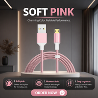 Câble de charge tressé en nylon économique USB-A vers Micro 5V, idéal pour les situations de fonctionnement, pièce de rechange de charge pour téléphone