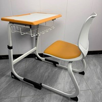 Prix de gros : Ensembles scolaires, mobilier scolaire, bureau et chaise individuels réglables en hauteur pour étudiants, table d'étude pour étudiants