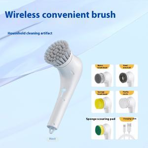 Spazzola Elettrica Multifunzionale Portatile con 5 Testine Intercambiabili, Strumento Wireless USB Intelligente per Pulizia Domestica e Cucina - Product Image 3