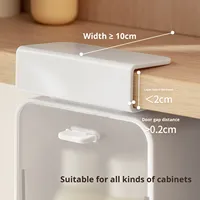 LANZYLO Boîte de rangement rectangulaire en plastique ABS+PS, style moderne et simple, avec miroir, suspendue, anti-poussière, couvercle rabattable, pour cosmétiques et maquillage