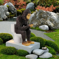 Ensemble de toilettes en résine amusant avec un design de téléphone portable - Décoration de mode peinte à la main pour le jardin et la cour
