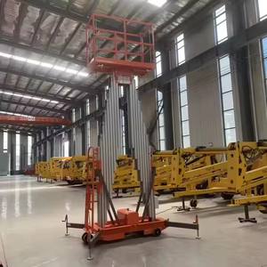 Plate-forme élévatrice électrique mobile en aluminium à double mât 12m 14m avec base large et télécommande pour une utilisation en usine - Product Image 6