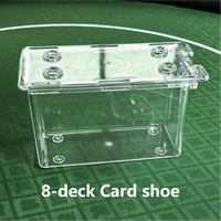 Boîte de sécurité professionnelle en acrylique transparent pour 8 jeux de cartes, avec joint inviolable, pour accessoire de tournoi de casino de Baccarat