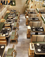 Ensemble de salle à manger moderne pour restaurant, table moderne en pierre avec structure en acier inoxydable pour la personnalisation de la vaisselle de fondue, mobilier OEM ODM