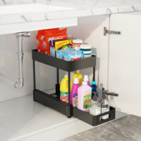 Tiroir pliable à 2 couches multifonctionnel à faible quantité minimale de commande organisateur de salle de bain de cuisine organisateur de bureau étagère à épices sous l'évier organisateur
