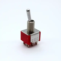 Interrupteur à bascule subminiature DPDT de haute qualité 12 mm, double pôle double jet, pour voiture, 3A 250VAC, métal, 3 broches, momentané, IP65, ON-OFF
