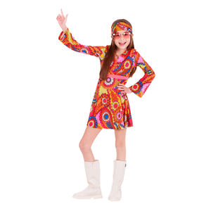 Conjunto de Ropa Hippie Vintage para Niñas, Vestidos de Poliéster con Diadema, Estilo Años 60 y 70, Cómodo - Product Image 1