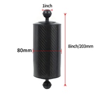 Adaptateur de bras flottant en fibre de carbone Takenoken de 80 mm de diamètre, double rotule, support pour photographie sous-marine, accessoire pour caméra d'action sportive