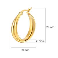 Boucles d'oreilles créoles rondes bicolores Euro-Américaines en acier inoxydable plaqué or 18 carats, bijoux de fête tendance pour femmes