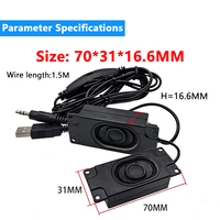 Haut-parleur actif 3070 70x31mm avec amplificateur intégré 4Ω3W, double canal, alimentation externe USB pour ordinateur, vente en gros immédiate