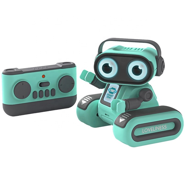 Smart Demo Recording Speaking Command Tri Color Lighting Playback Voice Changing Walking Remote Control RC Toy Robot for Boys