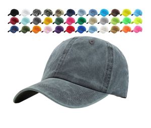 Wholesale 2024 Vintage Cotton Washed Denim Sports Dad Hat 6 Panel <b>Plain</b> With Waterproof Printed Pattern Custom Logo Embroidery - Product Image 1